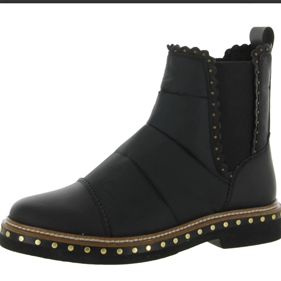 HOST PICK - Free People Atlas Puffer Chelsea Black Studded Boots NWT - Picture 3 of 8